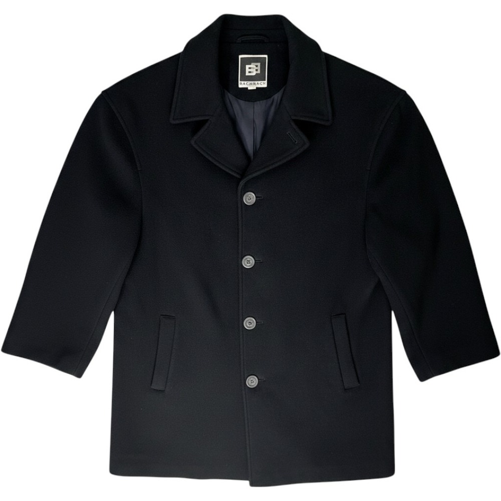 Bachrach Mens Black Wool Cashmere Blend Car Coat Jacket Size M Made in Ukraine